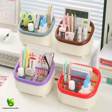 Smart Desktop Storage Box with Pen Organizer Features