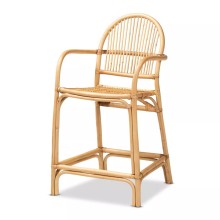 Modern Natural Brown Rattan Counter Height Bar Stool