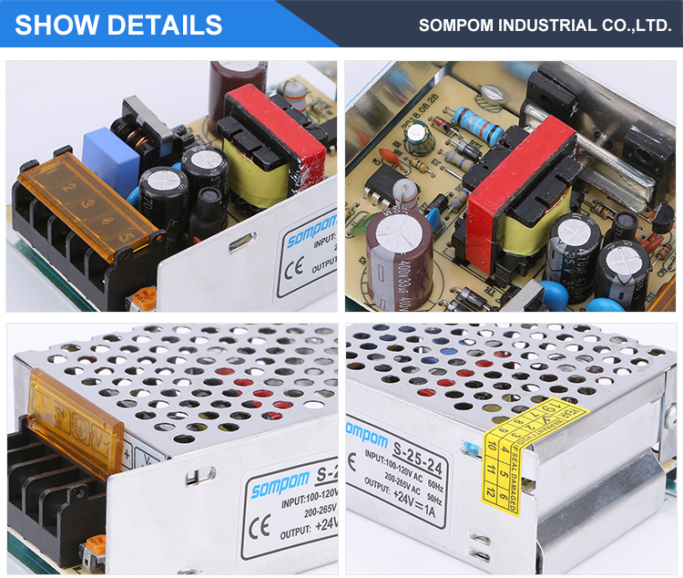 110/220v AC To DC 24V 1A 25W Single Output Power Supply With Load Regulation Features