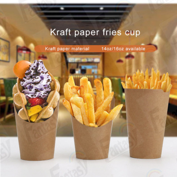 Disposable Takeaway Paper French Fries Scoop Cup
