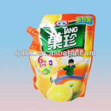 PET/PEmaterial stand up pouch with spout plastic food package for juice
