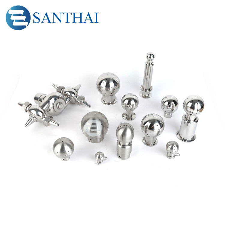 3A DIN SMS Weld,Clamp,Male Connection Way Food Grade Stainless Steel Rotary Cleaning Spray Ball with Long type Double Ferrule