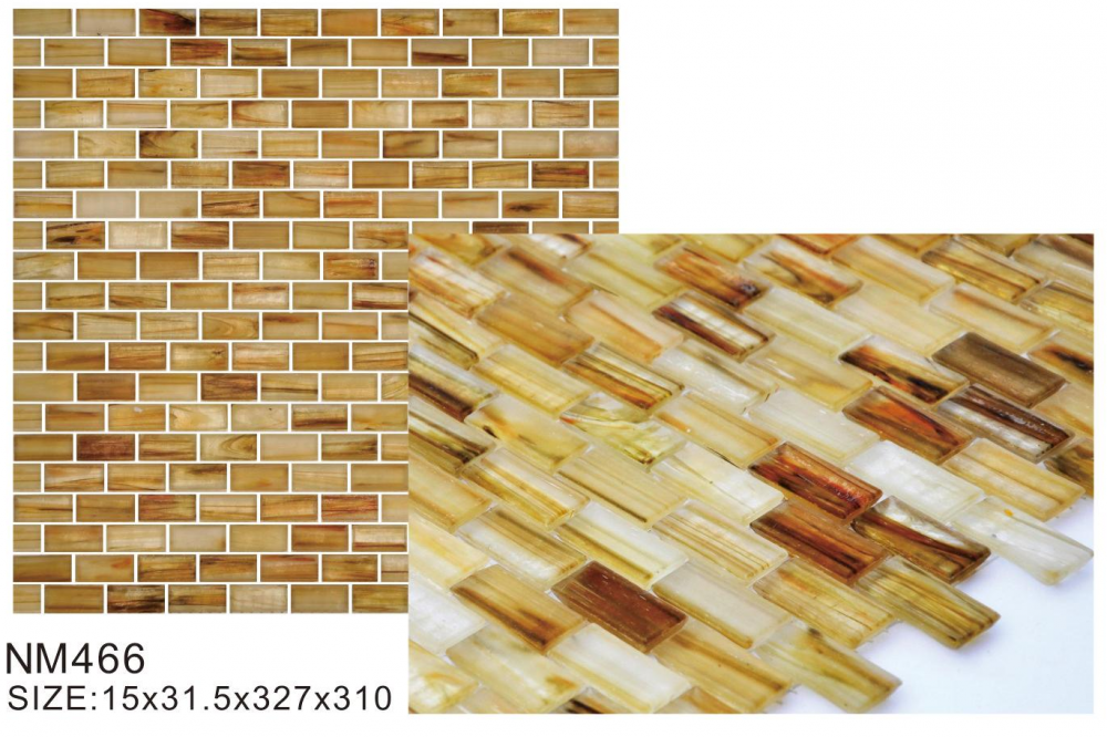 Gạch mosaic thủy tinh cổ điển màu nâu sầu muộn