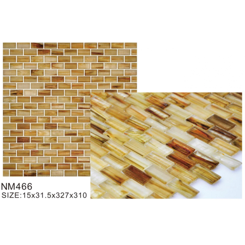 Gạch mosaic thủy tinh cổ điển màu nâu sầu muộn