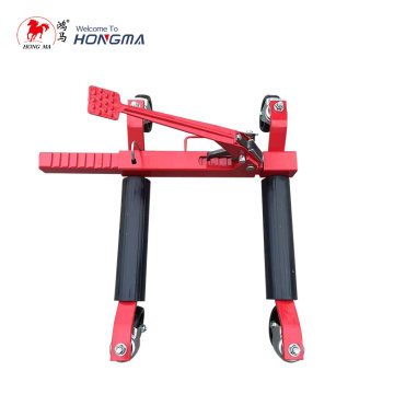 Automotive hydraulic vehicle positioning jacks