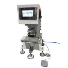 Precision tagless Tabletop ink tray well pad printer