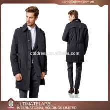 Top quality custom tailored cashmere black overcoat fabric