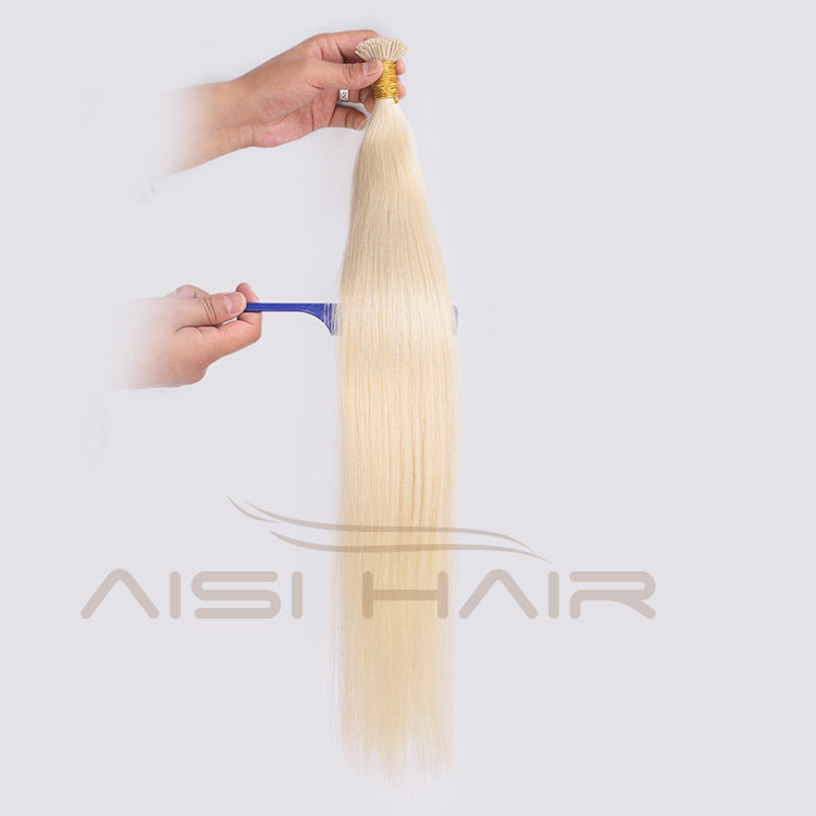 Aisi Hair 10A Unprocessed Blonde Human Hair Double Drawn Can Be Dyed Or Bleach I Tip Human Hair Extension 100g For Women