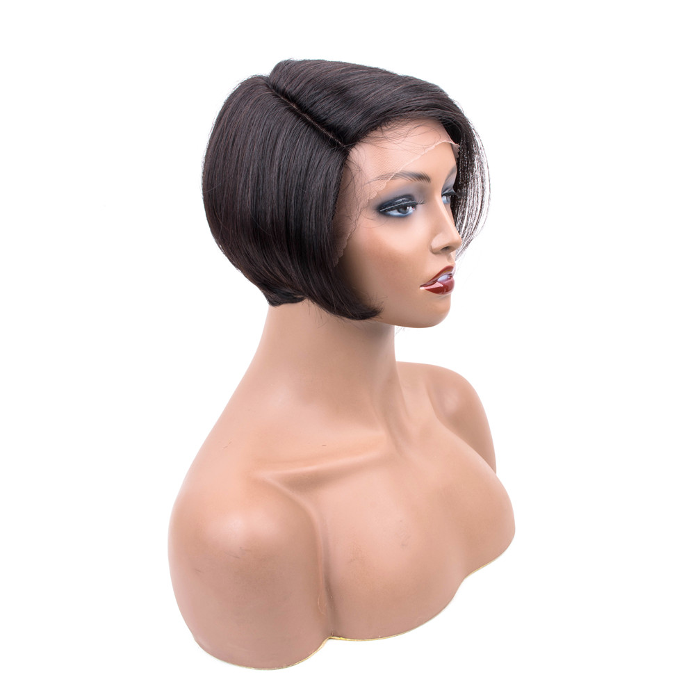 Cute And Stylis 10A Nature Color Straight Cheap Fashionable 4 Inch Short Brazilian Hair Wigs Wholesale In Stock,100% Human Hair