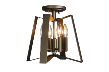 4 Light Modern Steel Semi-Flush Mount