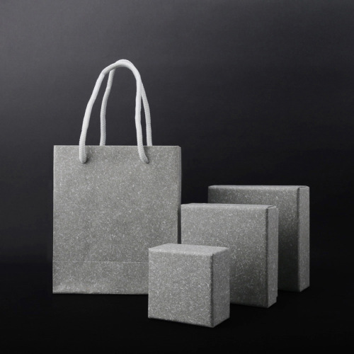 Sac en papier de marbre gris bijoux de luxe cadeau personnalisé