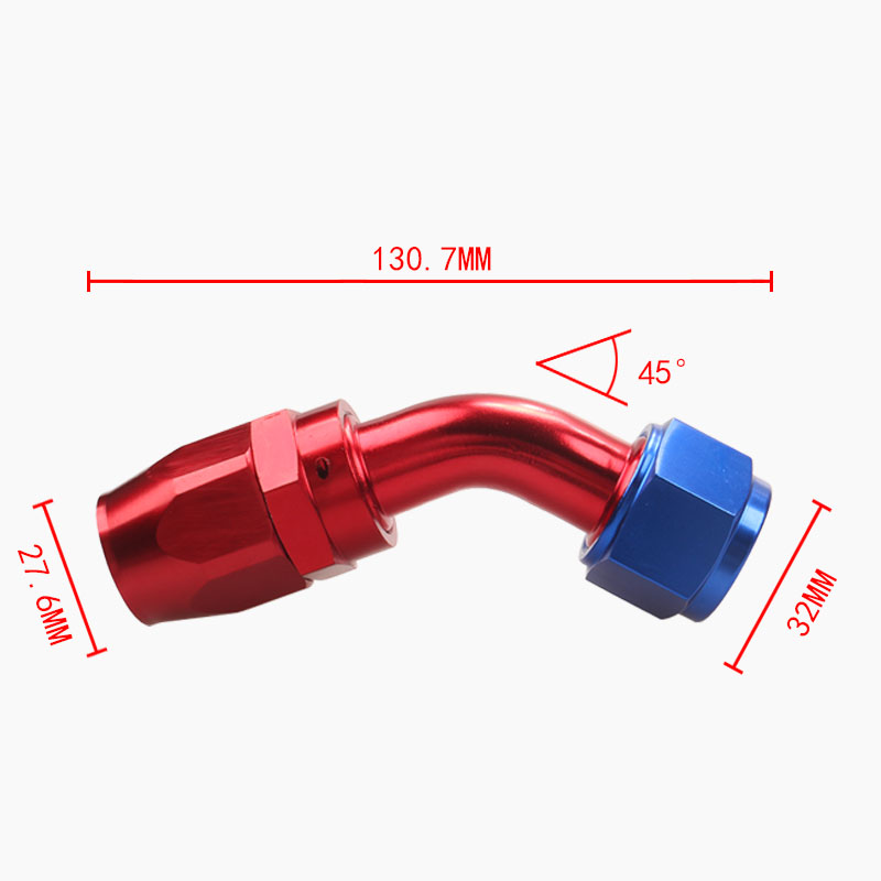 RASTP-grad Aluminiumlegering Oljekylare Svängolja Bränsle Gasledning Slang Rör Adapter Änden AN-koppling AN12-45A