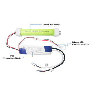 Alimentation de la lumière d&#39;urgence à 100% de sortie