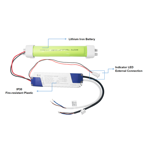 Alimentation de la lumière d'urgence à 100% de sortie