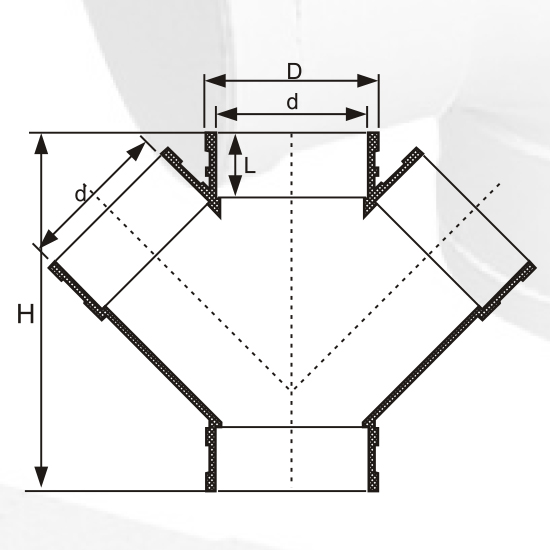 BS5255 / 4514 تصريف Upvc Y- لون رمادي متقاطع