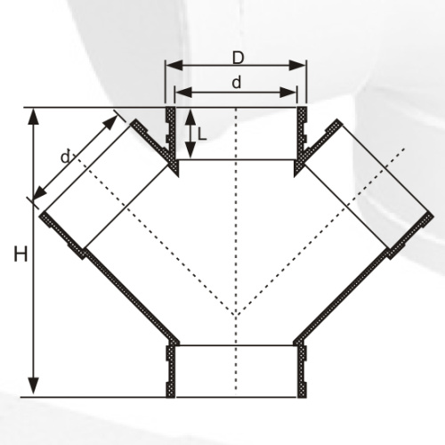 Bs5255 / 4514 Drenagem Upvc Y-cross Cinza Cor