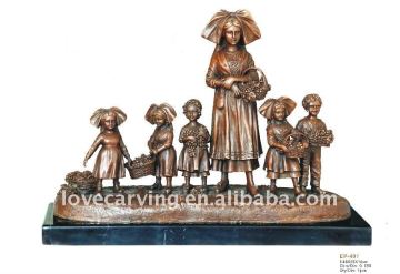 bronze children statues