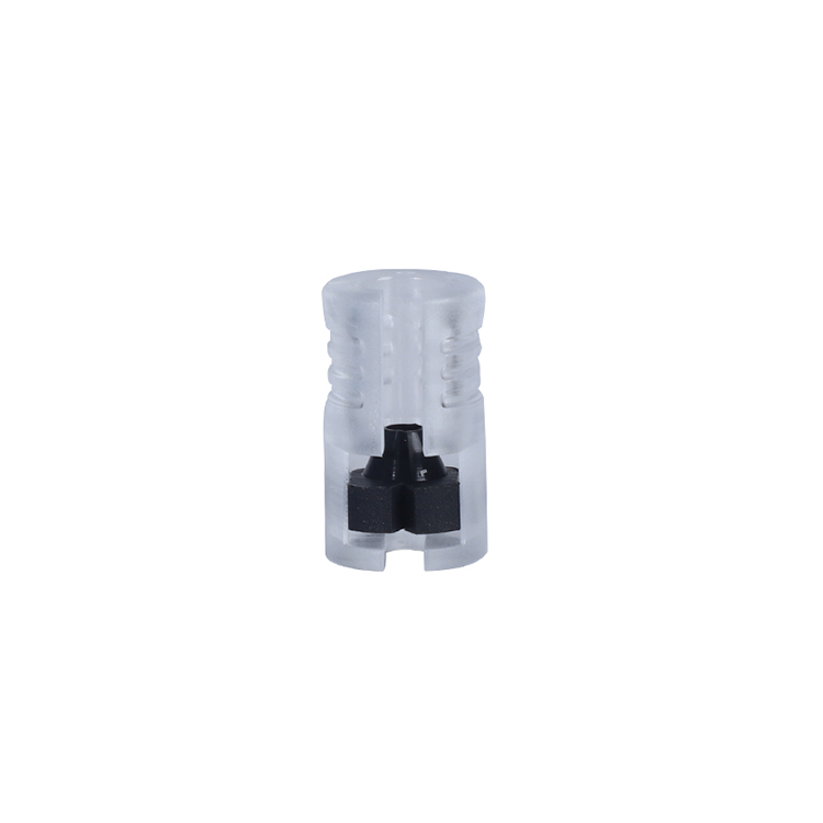 Transparent plastic microduct gas-tight block connector