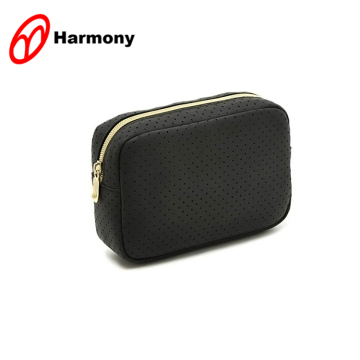 Latest PVC leather black nylon small bag gift bag cosmetic bag