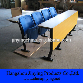 ladder lecture hall wood desk and plastic chair JY-8501