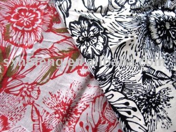 10S reactive printed linen rayon garment fabric hemp fabric for dress