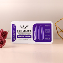 VW 550pcs Clear Full Medium Almond Nail Tips