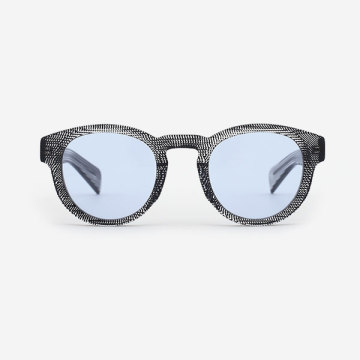 Round Key hole Acetate Unisex Sunglasses