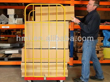 Logistics warehouse nestable steel rolling luggage cart