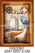 wooden key box/nautical key cabinet /home decoration, antique color