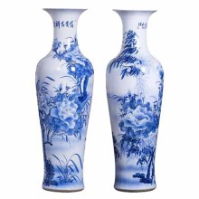 Jingdezhen Luxury 200cm Blue and White Ceramic Floor Vase - Custom Home Decor
