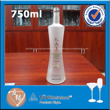 White frosted decal branded Kai vodka glass bottle 750ml Wholesale