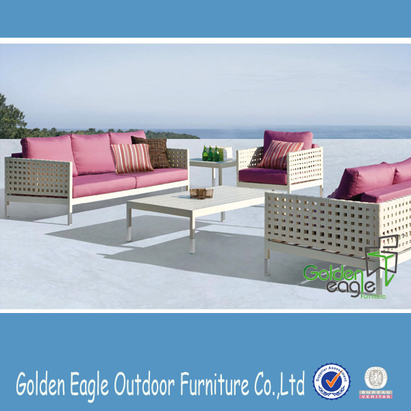 Sofa anyaman aluminium outdoor mengatur furnitur rotan