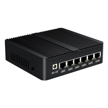 Fanless Mini PC Router with 6LAN RJ45 COM