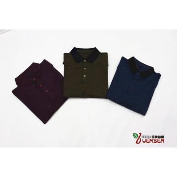 Solid Yaka Polo Erkek Karışık İplik