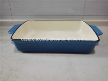 Rectangle Cast Iron Dish Sauce Pan with FDA LFGB Certificate