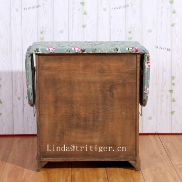 Corner Ironing Board Wood Cabinet with Storage Drawer