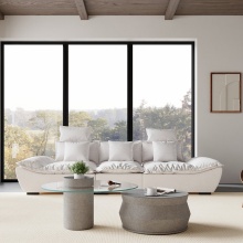 Exquisite Elegant Transparent Concrete Glass Round Table