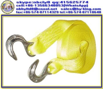 Polyester truck tow rope , heavy duty tow rope , tow strap with hooks