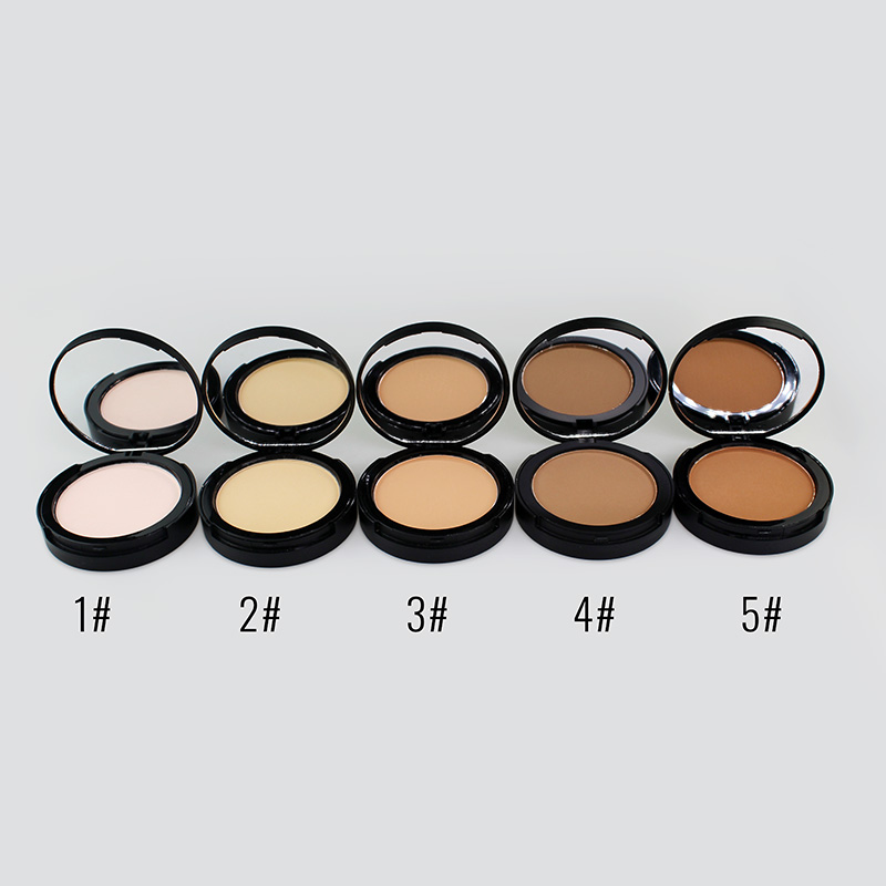 5color double layer pressed powder Monochrome concealer Exquisite pressed powder Flour puff with mirror Matte Pressed Powder