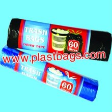 LDPE recycled drawstring garbage bags on roll