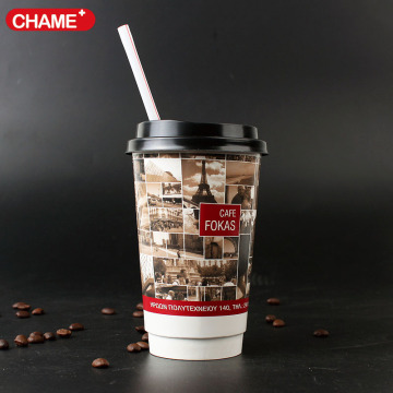 printed coffee cup with lid/ customized coffee cup with straw