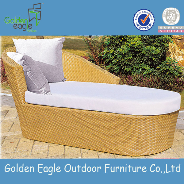 Elegante iepenloftswimbad Rattan sunbed tún sunbed