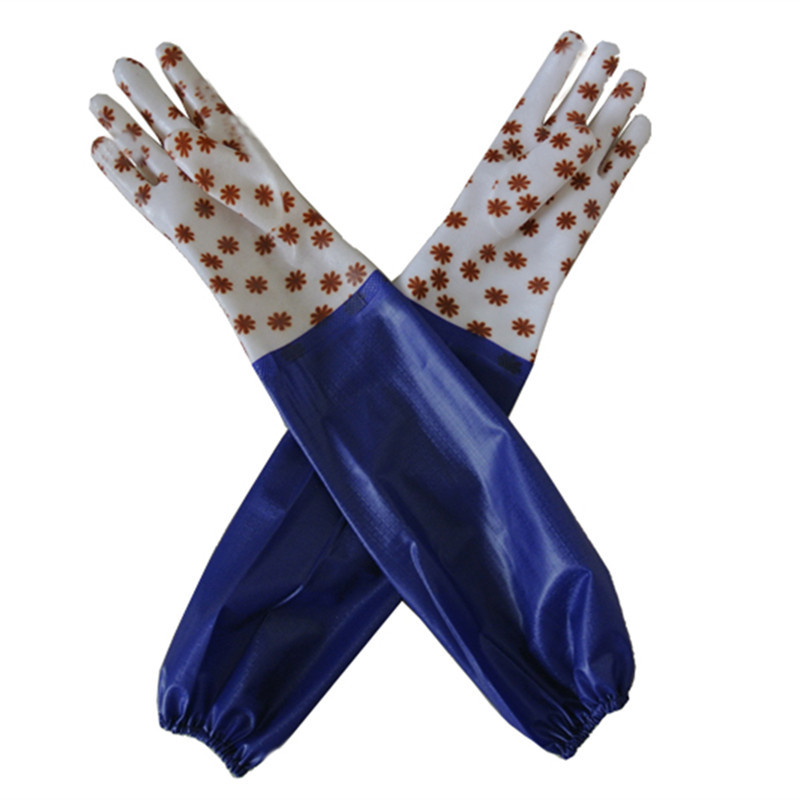 Guantes para el hogar PVC impermeable con guantes de manga.