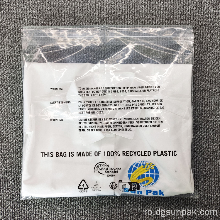 imbracaminte reciclata transparenta poli saci transparent grs polybag