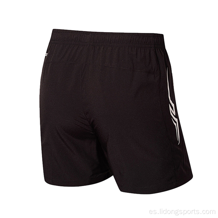 Unisex unisex rápido seco negro pantalones cortos de carreras