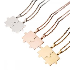 Collier de couple Bijoux Gift Geometric Puzzle Collier