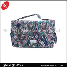 high quality wash bag/beauty pattern cosmetic bag/makeup bag with pothook