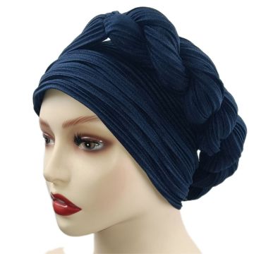 Ethnic Turban Hat: African Half Fried Dough Twists Braid Style