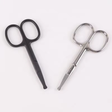 Round Nose Hair Trimmer Scissors for Men and Women - Stainless Steel Eyebrow and Nose Grooming Tools