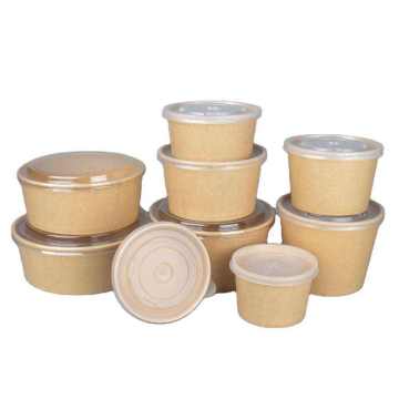 Hot Sale Disposable Heatable Veg and Fruit Paper Bowl with Lid